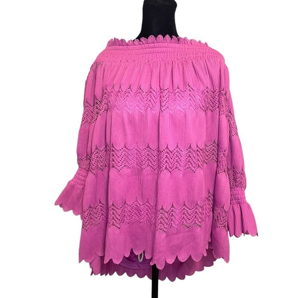 Lane Bryant Off the Shoulder Scalloped Hem Blouse Women's Size 22/24 - Picture 2 of 11